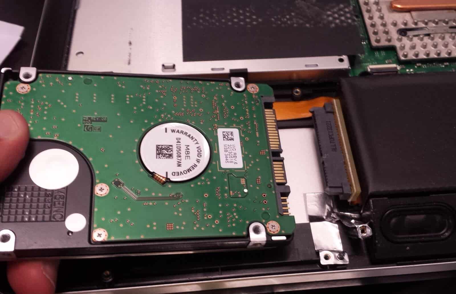 Removing the laptop's hard disk