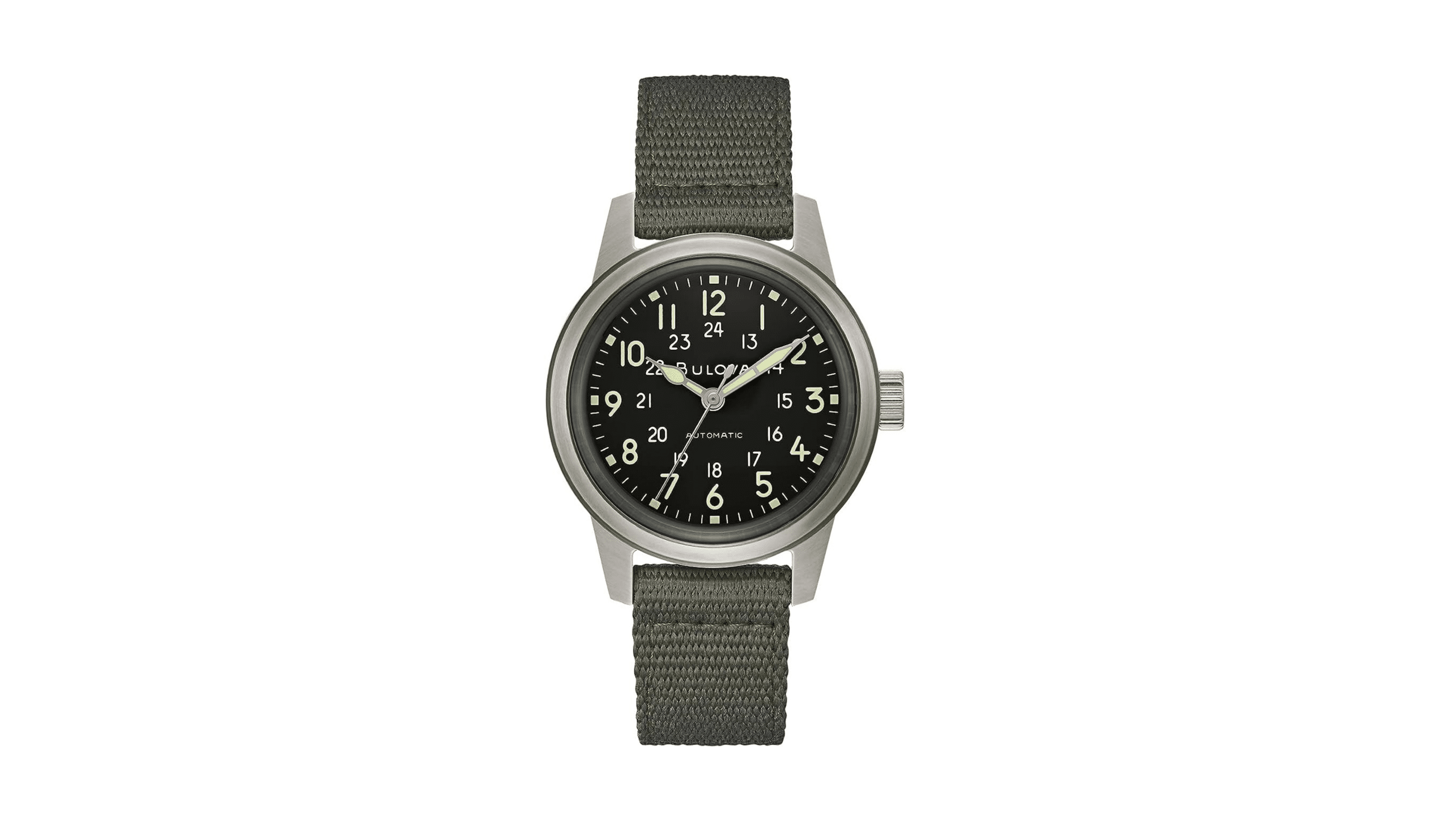 Bulova men's military heritage automatic watch with nato strap