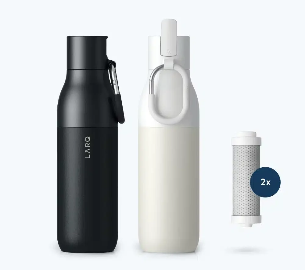 Larq filter water purification bottle for travel