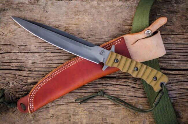 TOPS Wild Pig Hunter knife - micarta handle field