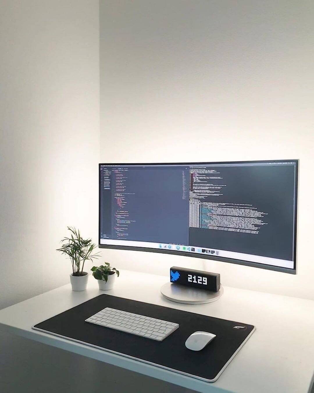 pure white backlit goodness clean coding minimalist setup_joakimhellstrm